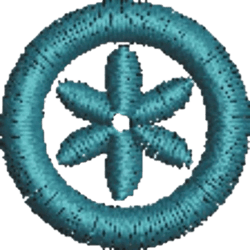 Floral Button Embroidery Patch