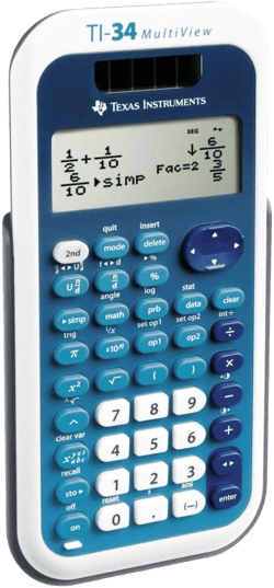 Texas Instruments, Inc TI34MV Scientific Calculator,4-Line,Dual Pwr,3-1/5-Inch x6-1/10-Inch x3/4-Inch,BE