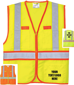ANSI Certified Custom CornerStone® ANSI 107 Class 2 Dual-Color Safety Vest CSV407  Reflective Print