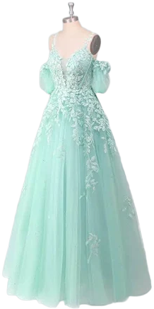 Lace Floral Embroidery Prom Dress