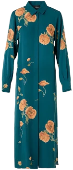 Silk Anemone Print Tunic Dress