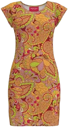 Popsica Abstract Bold & Vibrant Paisley Tunic Tee Mini Dress