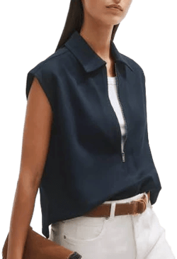 Me+em Women's Luxe Travel Tailoring Zip-Through Vest