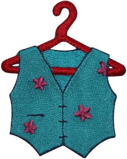 ID 7851 Flower Vest On Hanger Patch Clothing Fashion Embroidered IronOn Applique