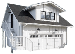 2-Car Garage Apartment Plan - 1 Bedrm 1 Bath 922 Sq Ft - #211-1064