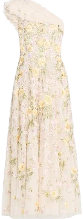 Needle & Thread Women's One-Shoulder Embroidered Tulle Gown