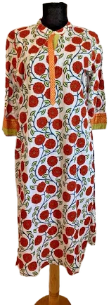 Indian Boho Floral Print Tunic Dress