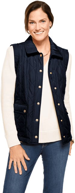 Talbots Women's Petite Quilted Barn Vest