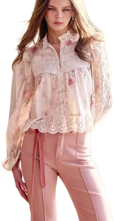 Gillian Cotton Lace Floral Blouse