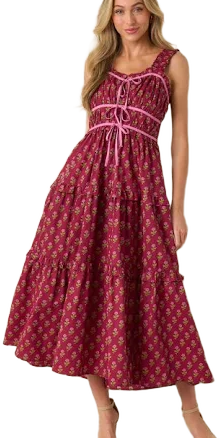 Floral Print Cotton Maxi Dress