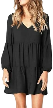 Float Women's Tunic Dress V Neck Casual Loose Flowy Swing Shift Dresses