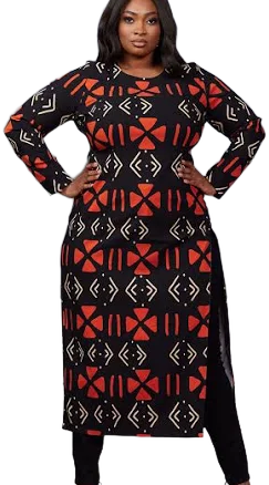 Chidima Women's Natural Mudcloth Tunic Dress