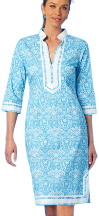 Regency Porcelain Ribbon Tunic Dress