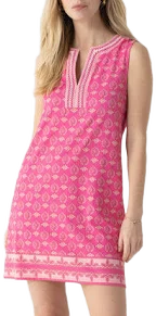 Cabana Life Martha's Vineyard Metallic Embroidered Sleeveless Tunic Dress