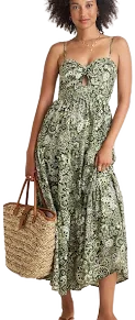 Francesca's Knot Front Floral Midi Dress