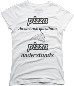 Design by Humans Women's Pizza Graphic T-Shirt
