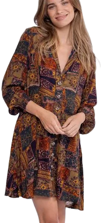 Ansley Woven Tunic Shirt Dress