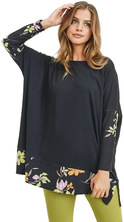 ICONOFLASH Women's Oversized Floral Tunic Top