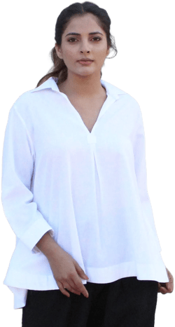 Women's Linen 3/4 Sleeve Tunic Shirt