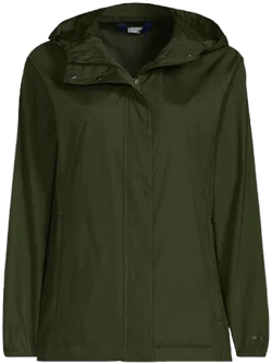 Lands' End Women's Petite Packable Water Resistant UPF 50 Windbreaker Jacket
