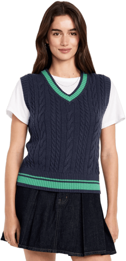 Old Navy Women's Wool-Blend Cable-Knit Vest