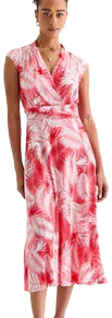 Perceptions Women's Sleeveless Leaf Fit + Flare Midi Dress