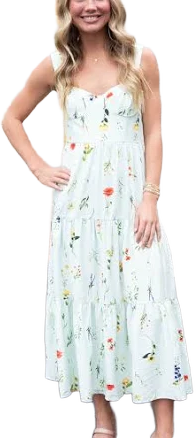 Collins Sleeveless Floral Midi Dress