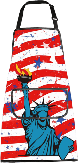 MBMSO USA Flag Apron Patriotic Apron with Pockets Statue of Liberty Apron Love USA American Flag Grilling Apron for Men Women Usa Flag Apron