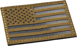 U-LIAN 2x3.15 Inch Infrared IR Coyote Brown US USA American Flag Patch Tactical Vest Patch Hook-Fastener Backing Ir-brown
