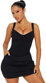 Fashion Nova Delvina Corset Snatched Sculpting 1 Piece Swimsuit