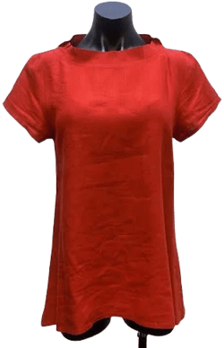 Flax Linen Short-Sleeve Tunic Top