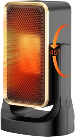 Space Heaters for Indoor Use with Thermostat Small Space Heater 45° Adjustable Heating Direction Fast Heating Ultra Quiet PTC Ceramic Heater for Office Home Room Black