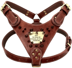 Spiked Studded Personalized Dog Harness Heavy Duty No Pull Genuine