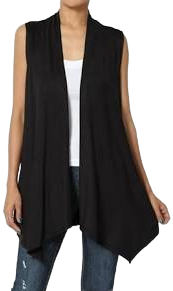 Taysom Draped Open Front Sleeveless Cardigan Vest