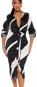 Fashion Nova Office Elegance Satin Midi Dress