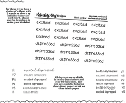 Foiled Tiny Text Series - Feelings Series - Excited and Depressed Checklist Size Planner Stickers for any Planner or Insert