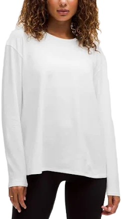Lululemon Women's Twist-Back Relaxed-Fit Long-Sleeve Pima Cotton Shirt