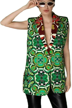Casual Chic Floral Cotton Boxy Vest