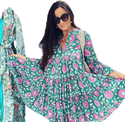 Boho Organic Cotton Flower Print Dress