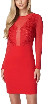 Bebe Women's Mesh & Lace Illusion Cocktail Minidress