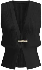 Metal Buckle Waisted Sweater Vest