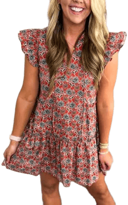 Floral Tunic Mini Dress