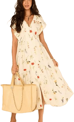 Cate Flower Print Midi Dress