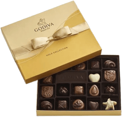 Godiva Assorted Chocolate Gold Gift Box with Gold Ribbon