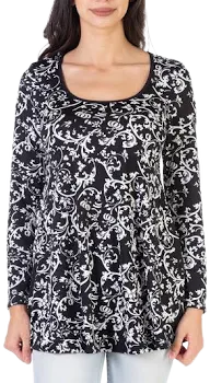 Floral Long Sleeve Tunic Top
