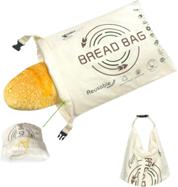 Reusable Khaki Cotton & Linen Fabric Construction Bread Bags, Freezer Safe, Drawstring Closure, Large Size, Eco-Friendly & Chemical Free, Perfect for Homemade Bread & Bakery Supplies
