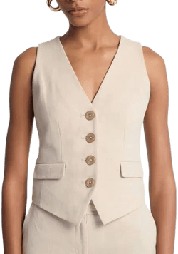 Michael Kors Women's Linen and Cotton Twill Vest