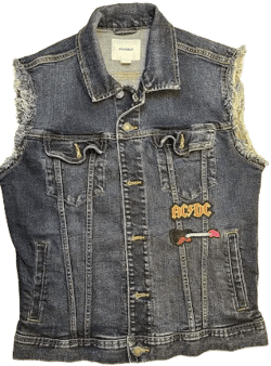 Old Navy Women's Dark Wash Button Front Trucker Denim Vest