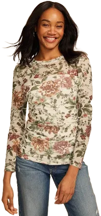 maurices Women's Floral Mesh Blouse