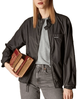 Members Only Women's Oversized Packable Windbreaker Jacket